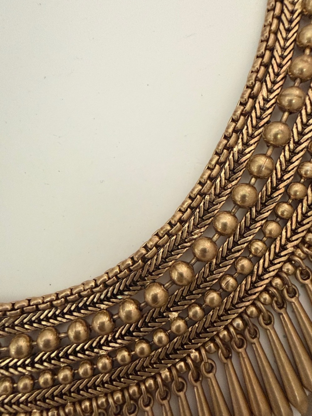 Stella & Dot Antique Gold Multi-Layer Fringe Collar Necklace - Picture 8 of 13